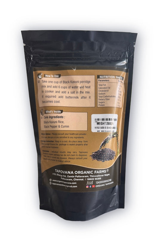 Tapovana - Karupu Kavuni Kanji Mix 250GM