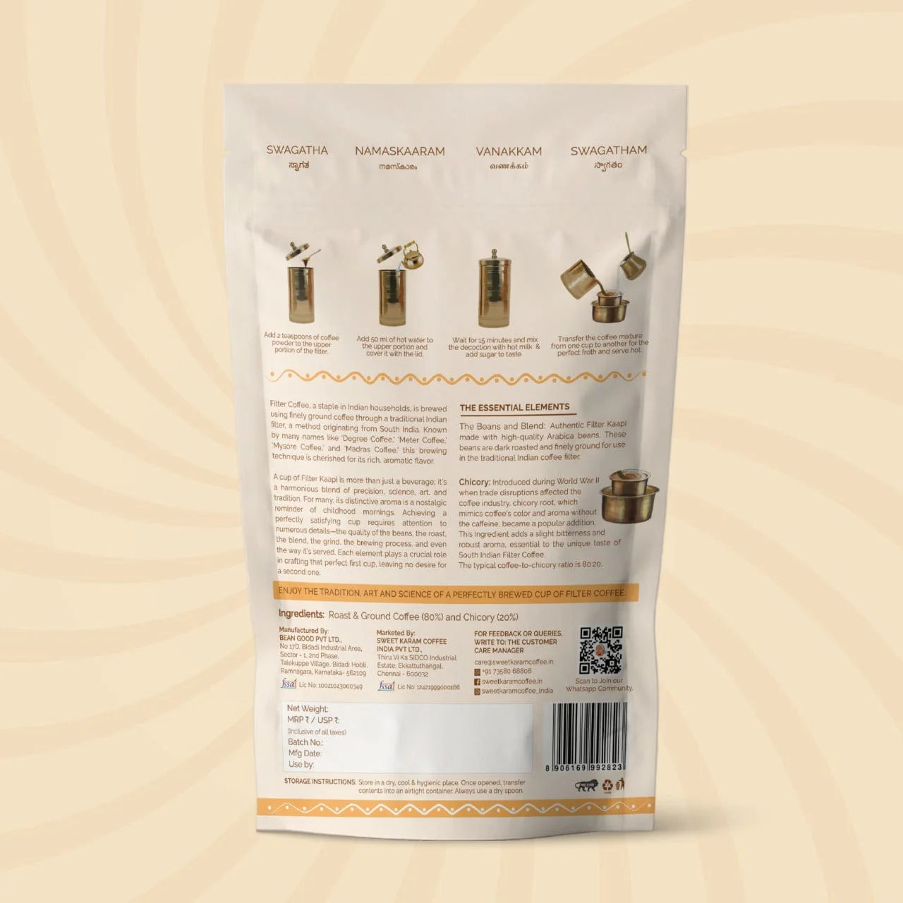 Sweet Karam Coffee - Premium Filter Coffee Powder (80:20) 200gms