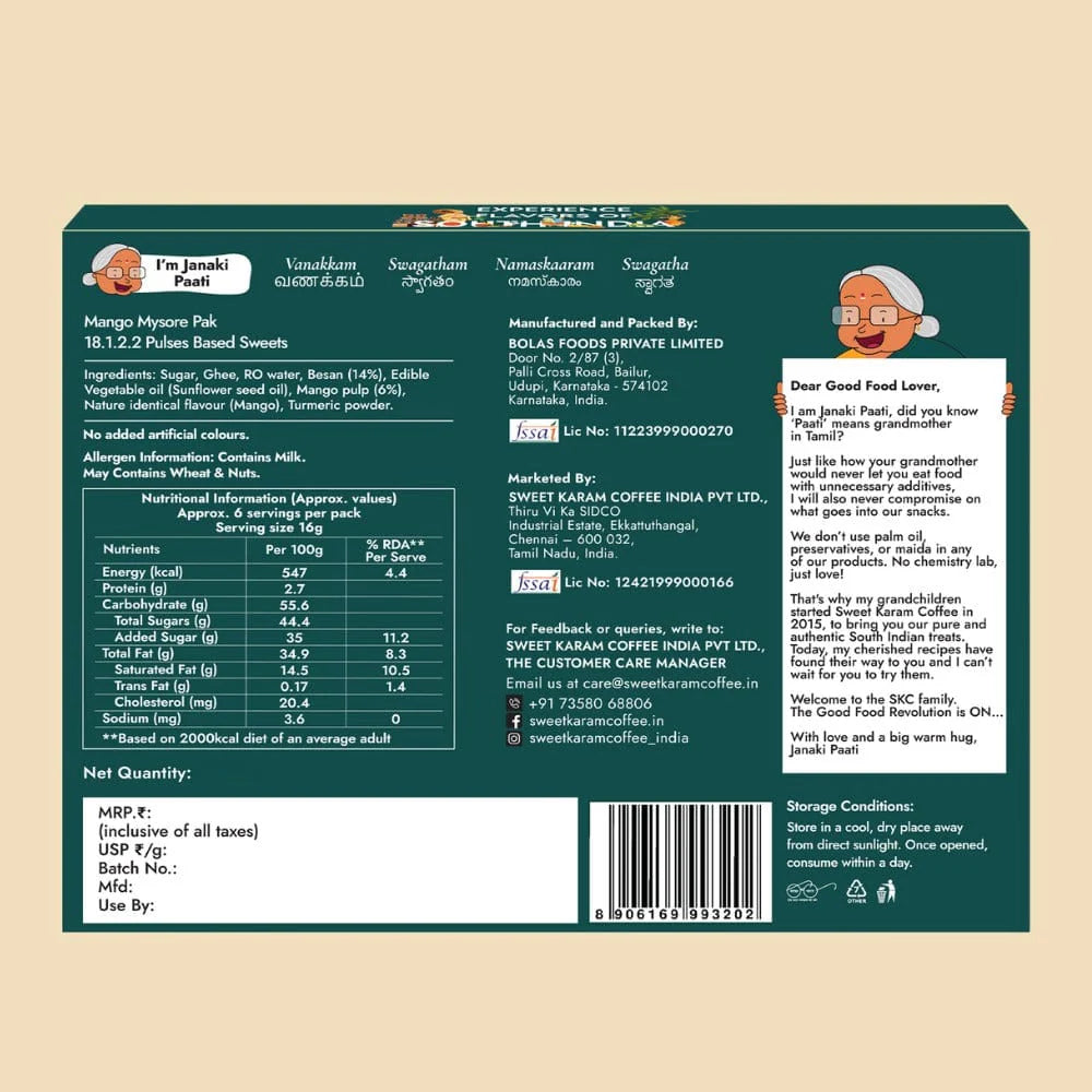 Sweet Karam Coffee's - Mango Mysorepak