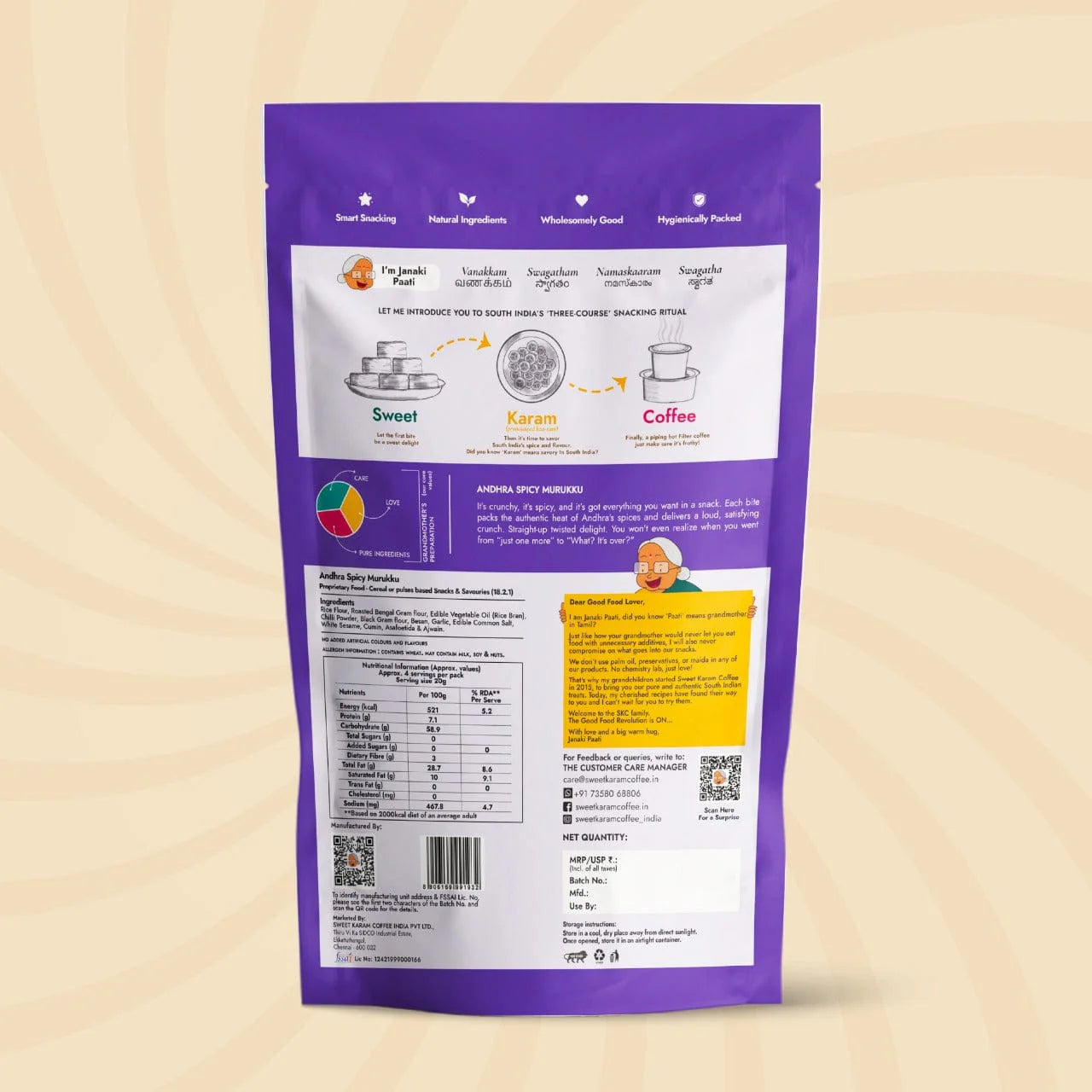 Sweet Karam Coffee's -Andhra Spicy Murukku 95gms
