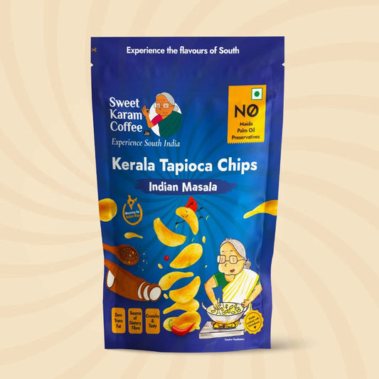 Sweet Karam Coffee's - Kerala Tapioca (Kappa) Chips - Indian Masala 65gms