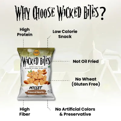 Wicked Bites Millet Almond Hearts 30g