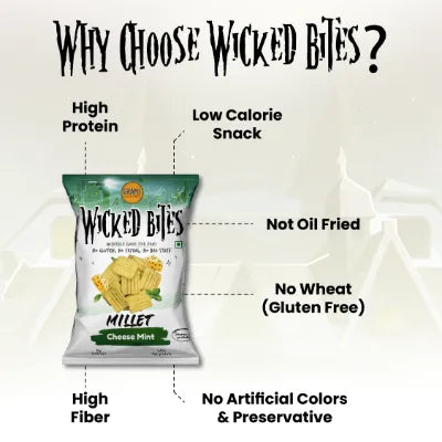 Wicked Bites Millet Cheese Mint 30g