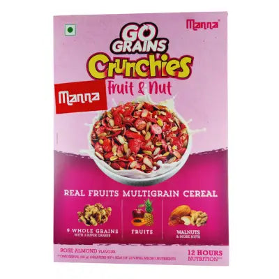 Manna CRUNCHIES FRUIT & NUT ROSE ALMOND-300g (Pack of 2)