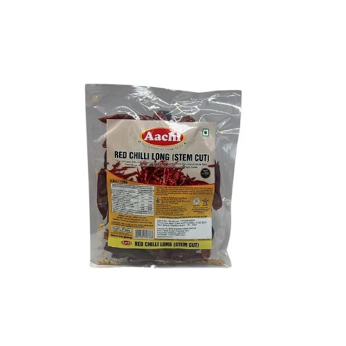 Aachi Red Chilli Long Stem Cut 100g