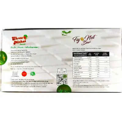 Shree Mithai Fig and Nut Bar Small 8 pcs