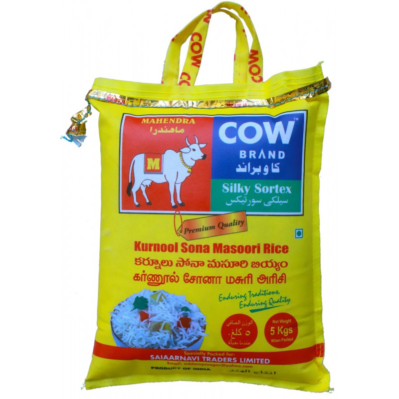 Cow brand Kurnal Sona Masoori 5kgs rice