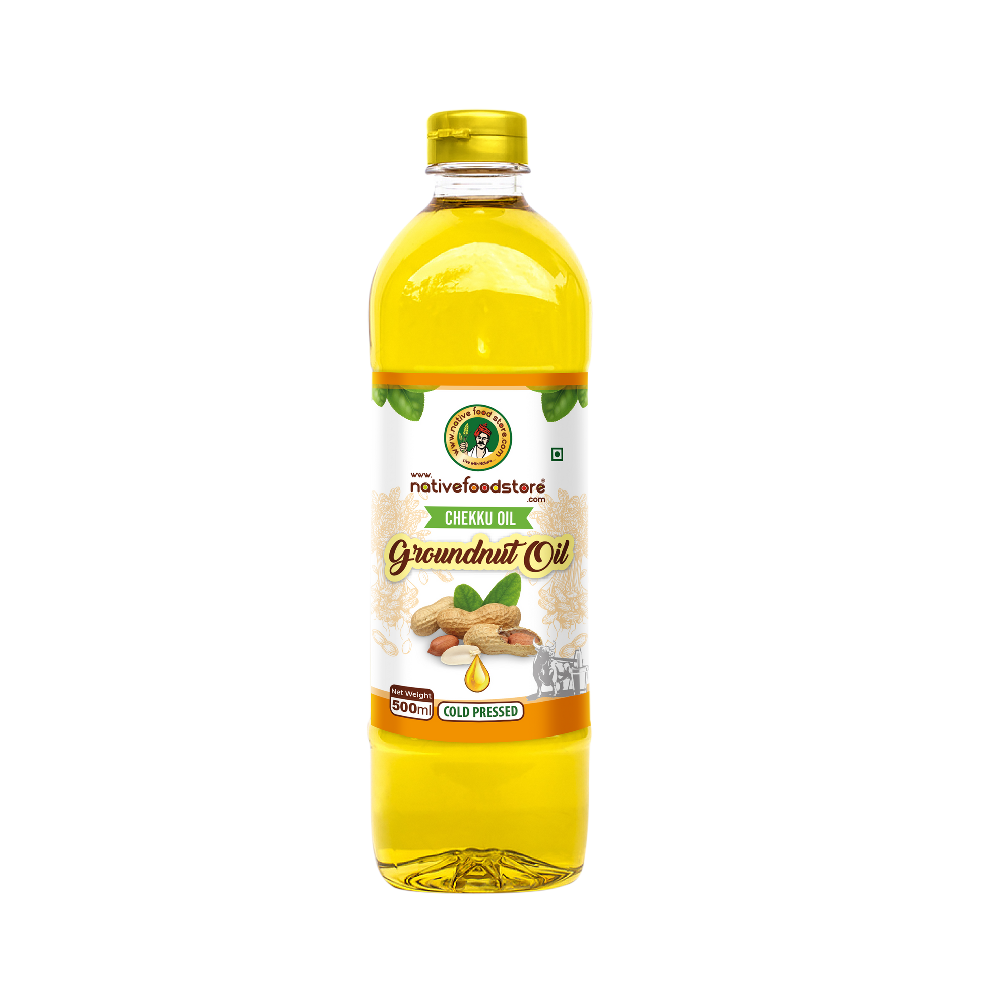Native Food Store Cold Pressed (Marachekku) Oil 1Ltr - Groundnut (Peanut)