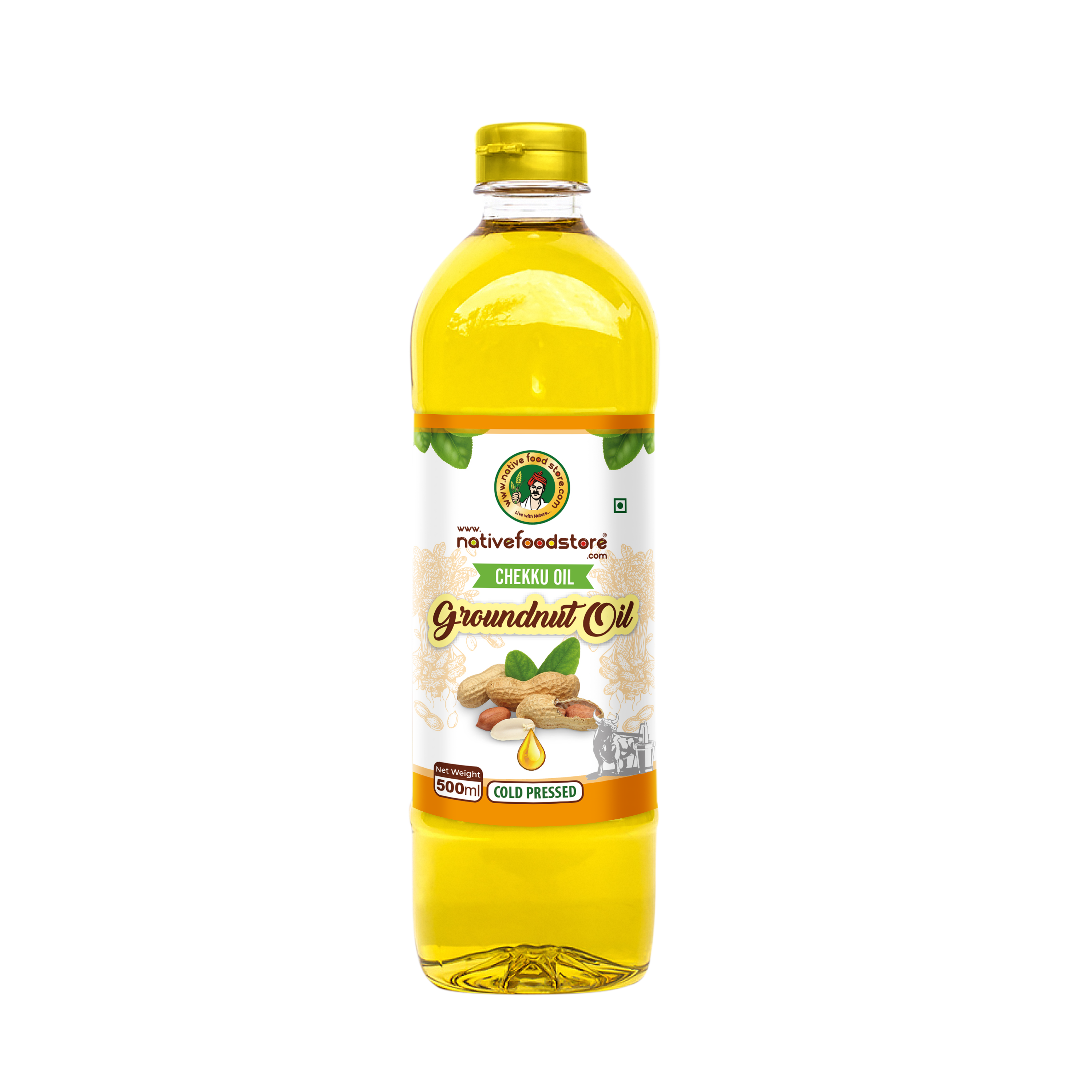 Native Food Store Cold Pressed (Marachekku) Oil 1Ltr - Groundnut (Peanut)