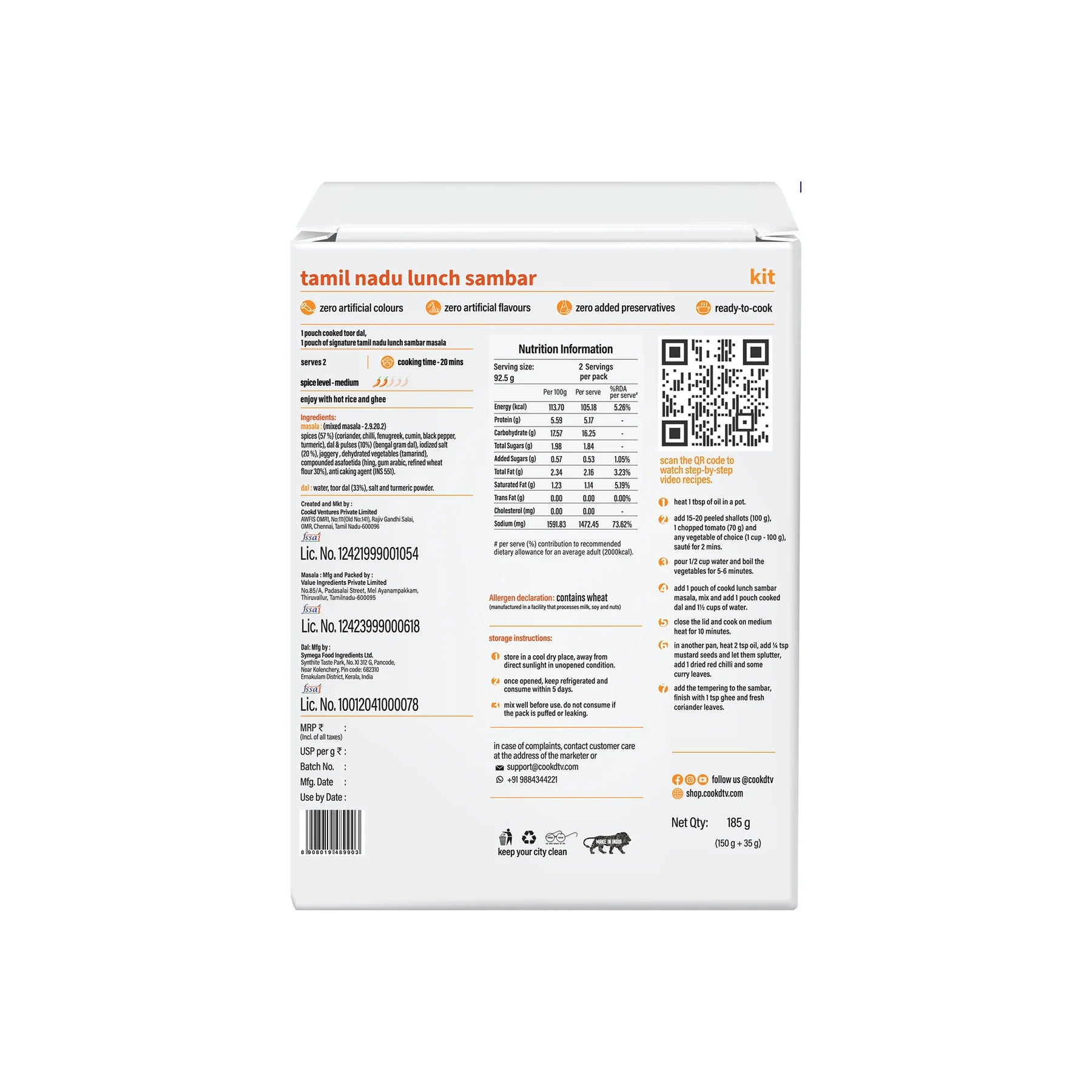 Cookd - Tamilnadu Lunch Sambar Masala
