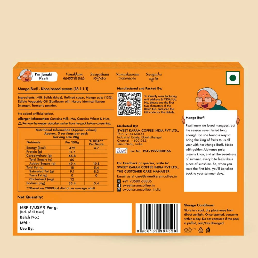 Sweet Karam Coffee's - Mango Burfi 100gms