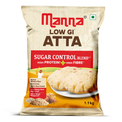 Manna Low Gi Atta For Sugar Control 1Kg - One Pack
