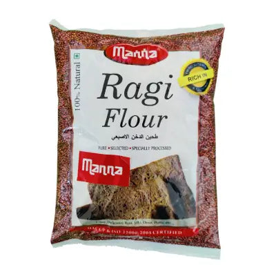 Manna Plain Ragi Flour-1Kg (Pack Of 12)
