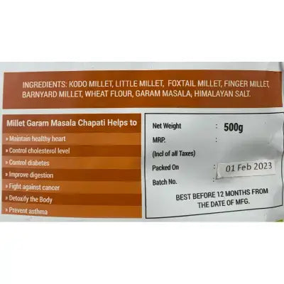 Multi-Millet Garam Masala Chapathi Mix-500g