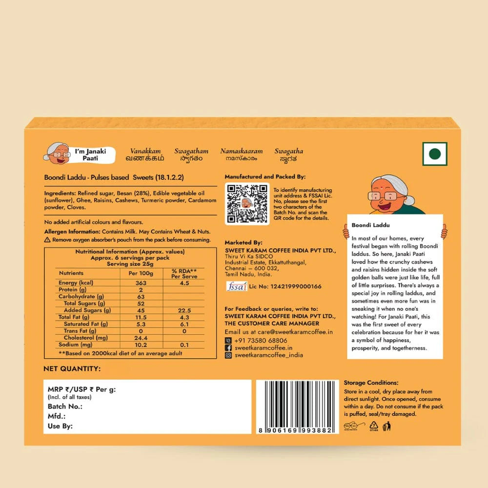 Sweet Karam Coffee's - Boondi Laddu 150gms