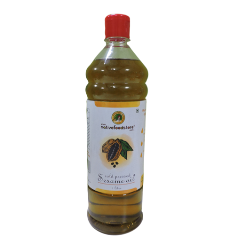 Native Food Store Cold Pressed (Marachekku) Oil 1Ltr - Gingelly (Sesame)