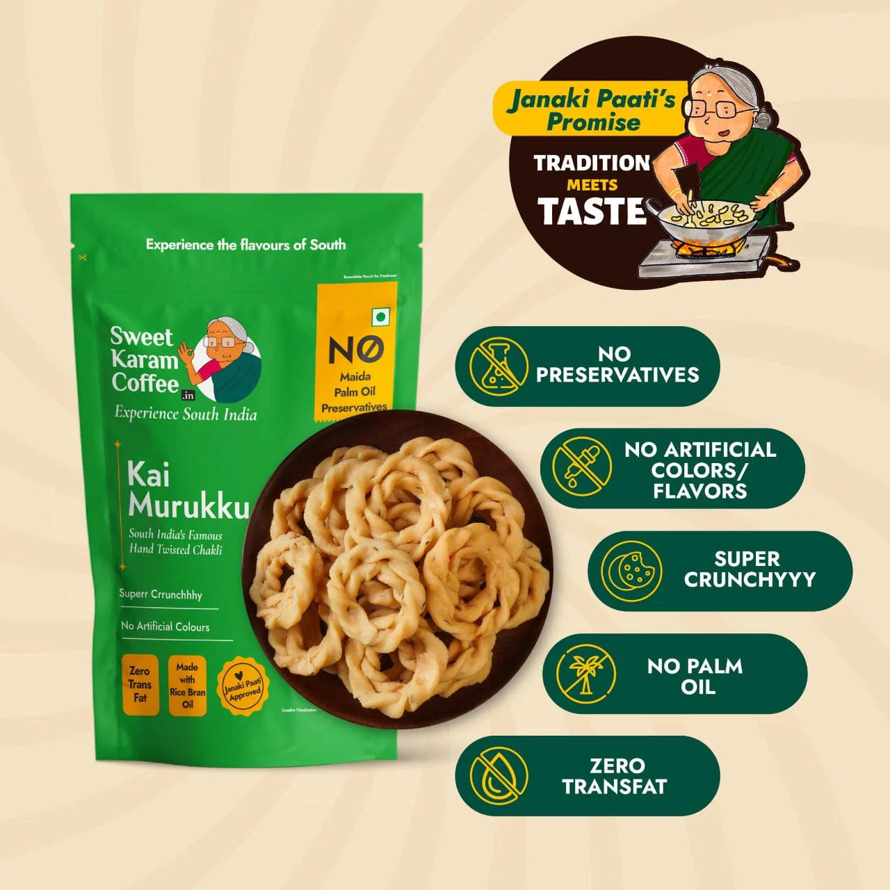 Sweet Karam Coffee's - Kai Murukku (Chakli) 150gms