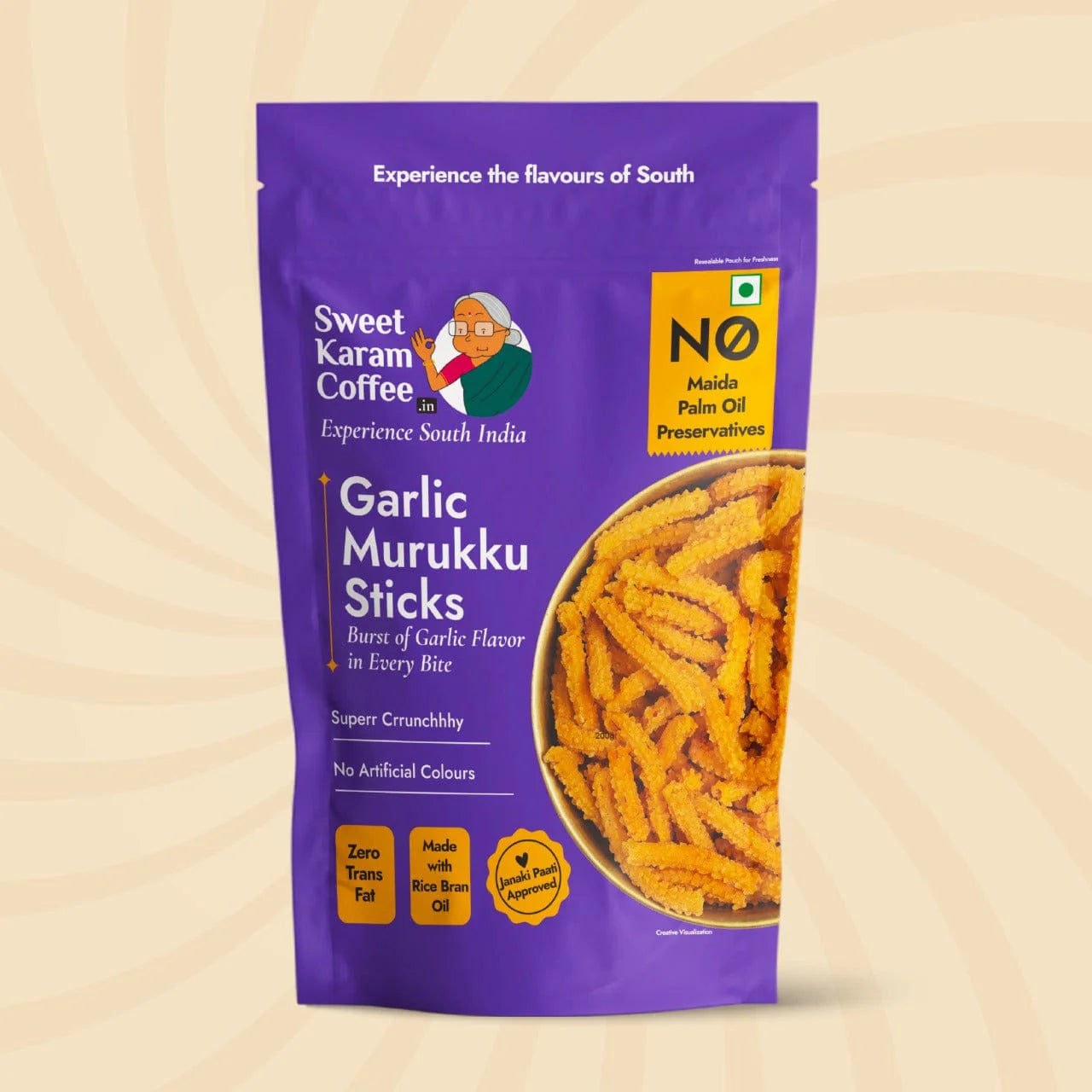 Sweet Karam Coffee's - Garlic Murukku Sticks 30gms