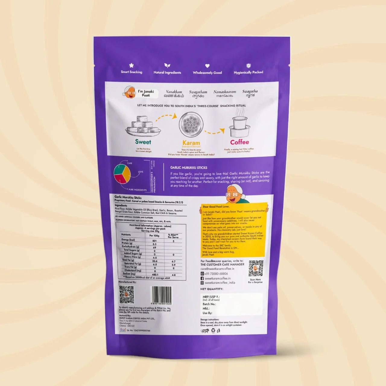 Sweet Karam Coffee's - Garlic Murukku Sticks 95gms