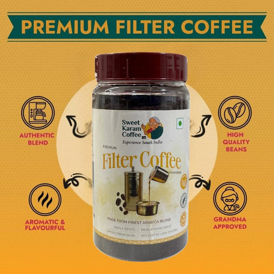 Sweet Karam Coffee - Premium Filter Coffee Powder (80:20) 90gms Sample pack