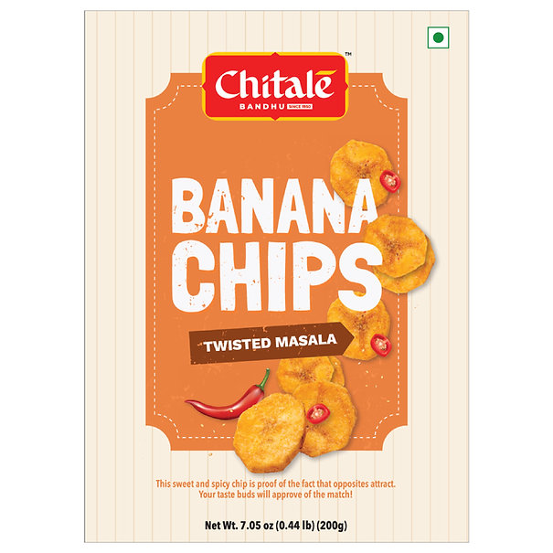 Chitale Bandhu Banana Chips Twisted Masala - 200g