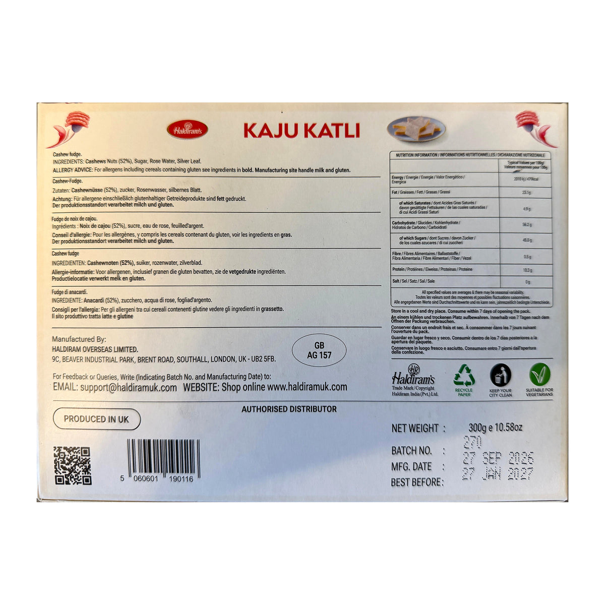 Haldiram's Kaju Katli 300g