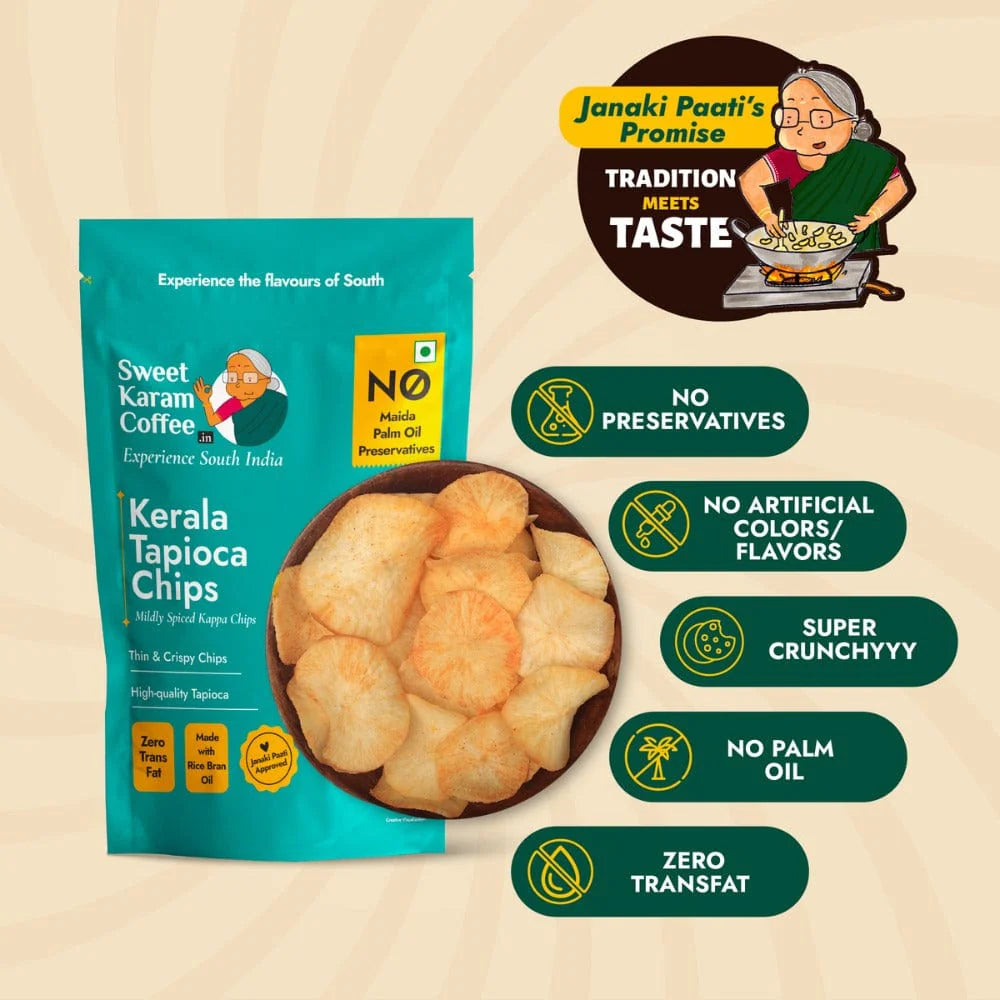 Sweet Karam Coffee's - Kerala Tapioca (Kappa) Chips 65gms
