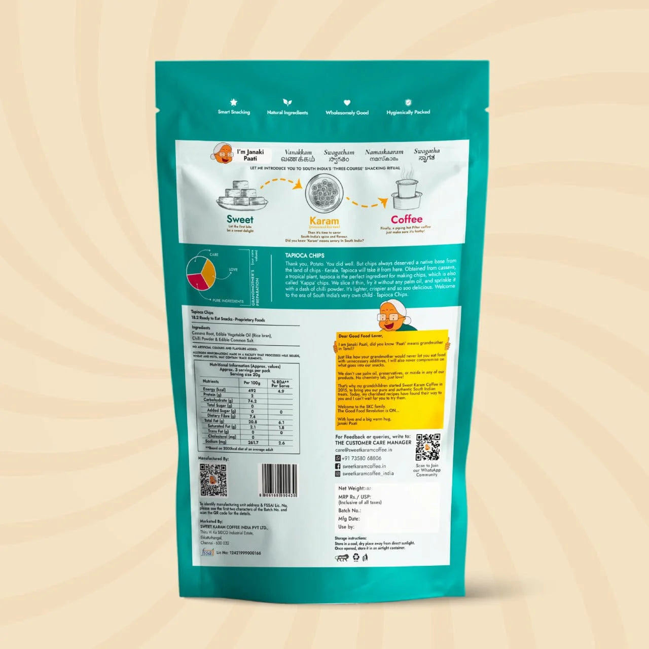 Sweet Karam Coffee's - Kerala Tapioca (Kappa) Chips 65gms