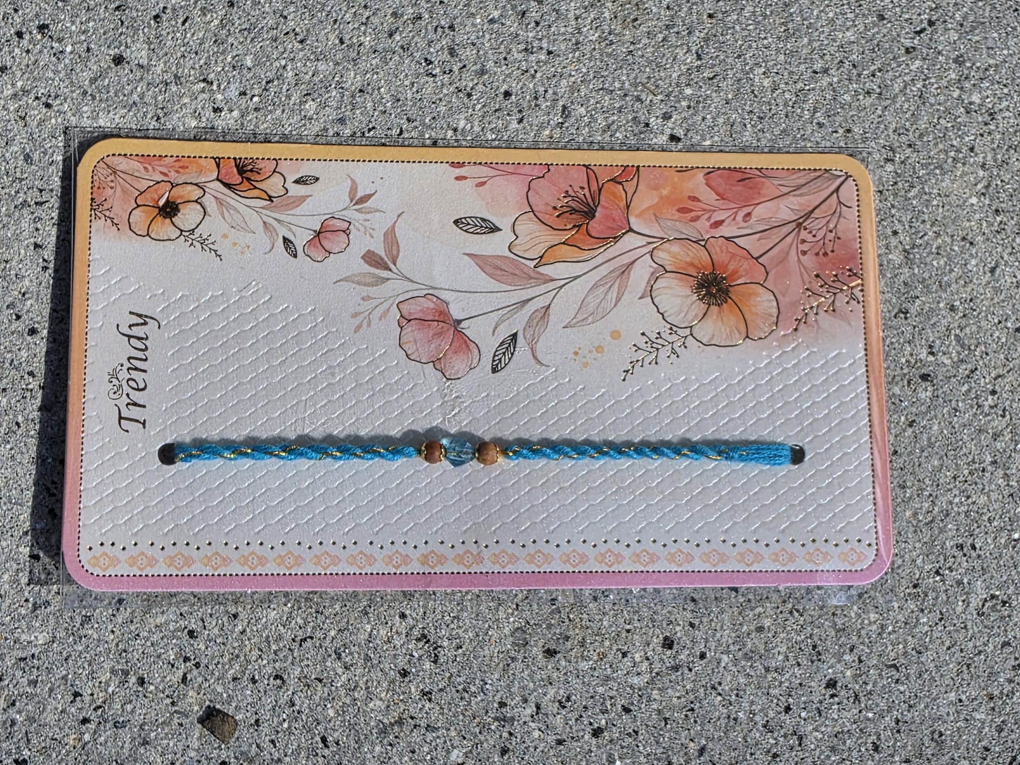 Rakhi — Trendy Teal Braided Thread with Crystal