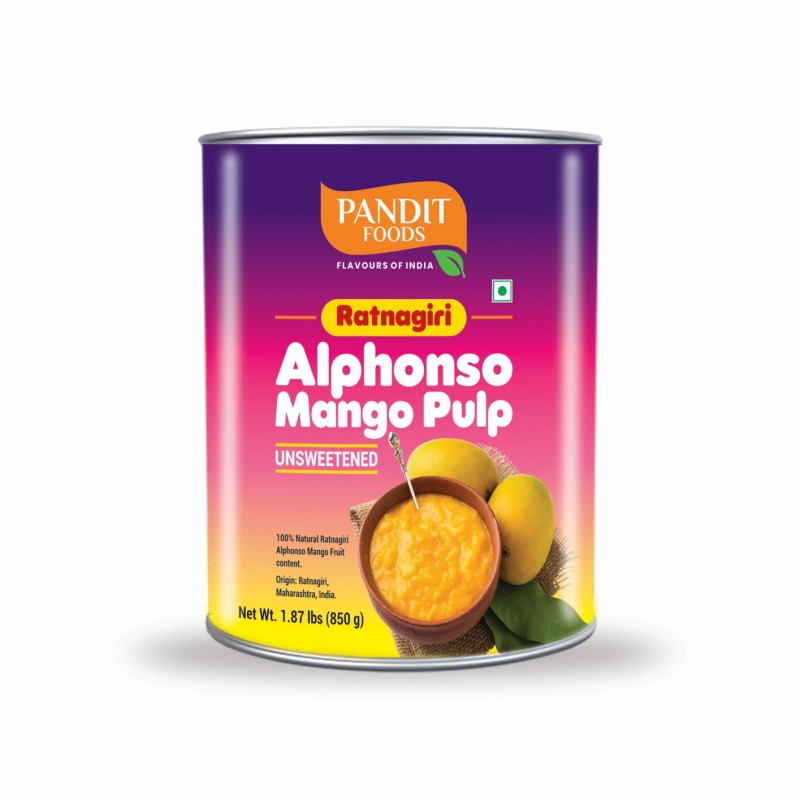 Pandit Foods Mango Pulp Smooth Unsweetened 850g