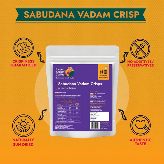 Sweet Karam Coffee's -Sabudana Vadam (Javvarisi Vadam) - 200 g